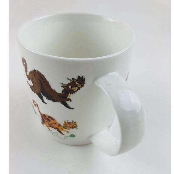 Price & Kensington Fine Porcelain Cat Kitten Coffee Cup Mug Tea Orange Playing W - Picture 4 of 6